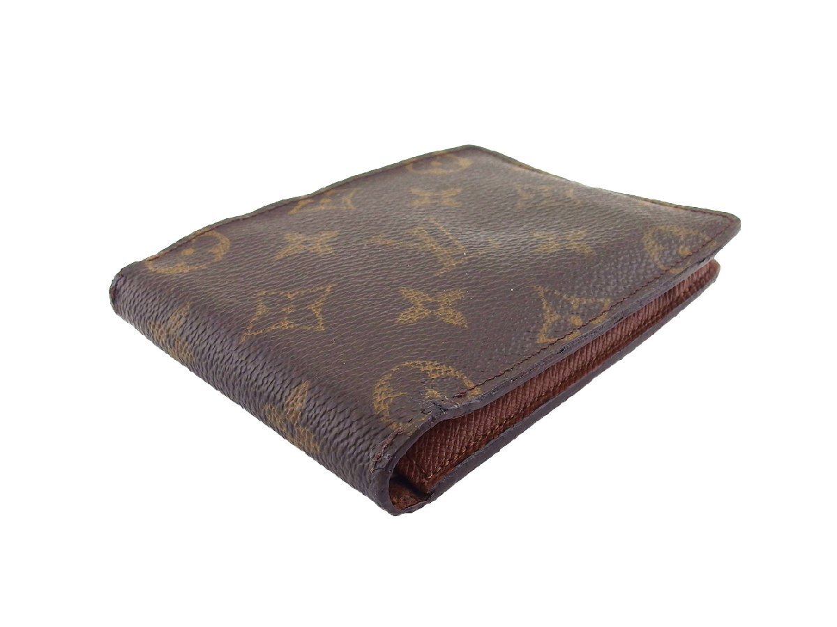 【30%OFFクーポン】ルイ・ヴィトン LOUIS VUITTON 札入れ モノグラム ポルトフォイユミュルティプル ブラウン ベージュ レディース 中古_画像3