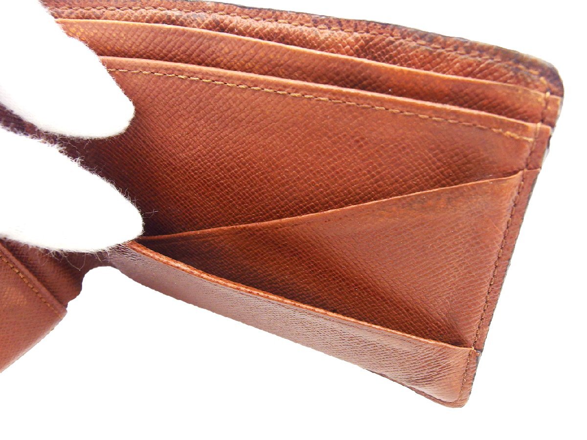 【30%OFFクーポン】ルイ・ヴィトン LOUIS VUITTON 札入れ モノグラム ポルトフォイユミュルティプル ブラウン ベージュ レディース 中古_画像8