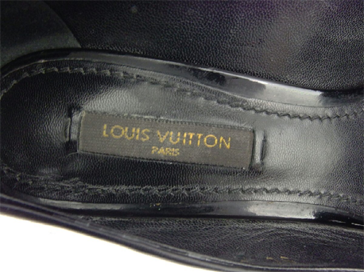【30%OFFクーポン】ルイ・ヴィトン LOUIS VUITTON パンプス 型抜きデザイン ♯36 ポインテッドトゥ ブラック ゴールド レディース 中古_画像8