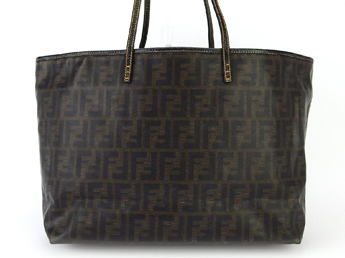 【30%OFFクーポン】フェンディ FENDI トートバッグ ズッカ ブラック ベージュ レディース 中古_画像2