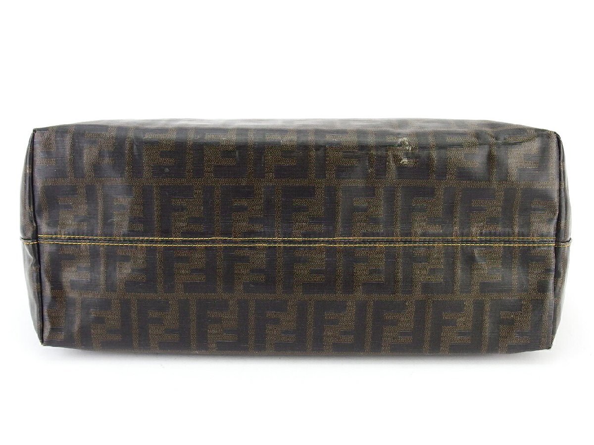 【30%OFFクーポン】フェンディ FENDI トートバッグ ズッカ ブラック ベージュ レディース 中古_画像5
