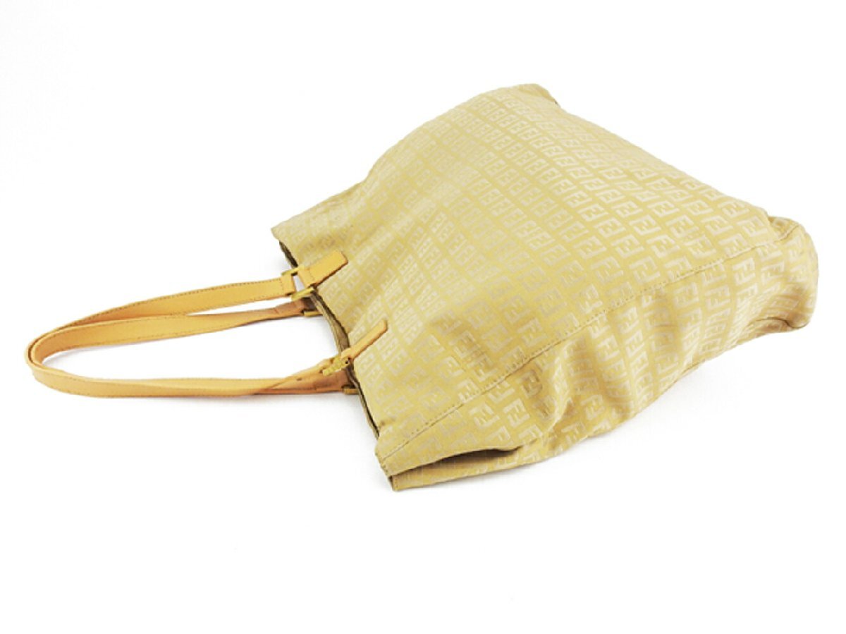 【30%OFFクーポン】フェンディ FENDI トートバッグ ズッキーノ ベージュ ゴールド レディース 中古_画像2