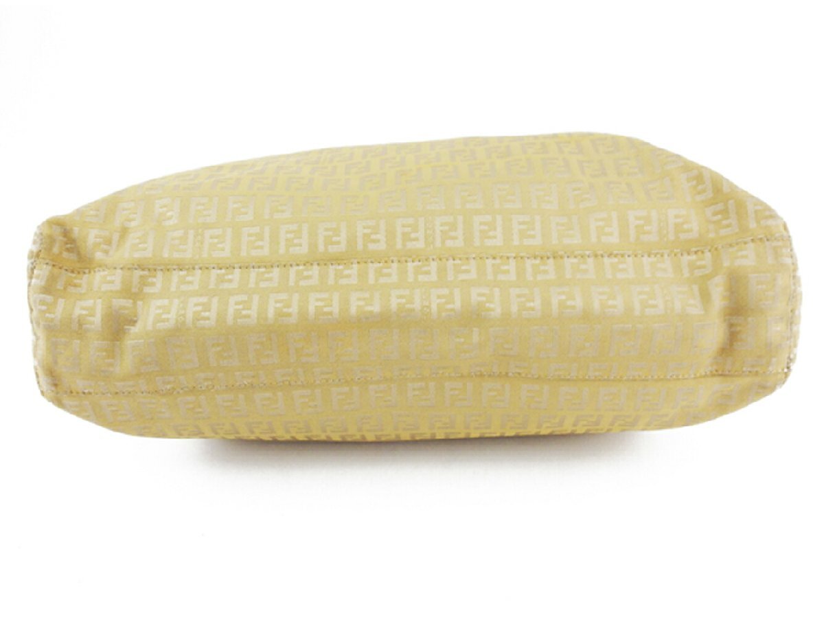 【30%OFFクーポン】フェンディ FENDI トートバッグ ズッキーノ ベージュ ゴールド レディース 中古_画像4