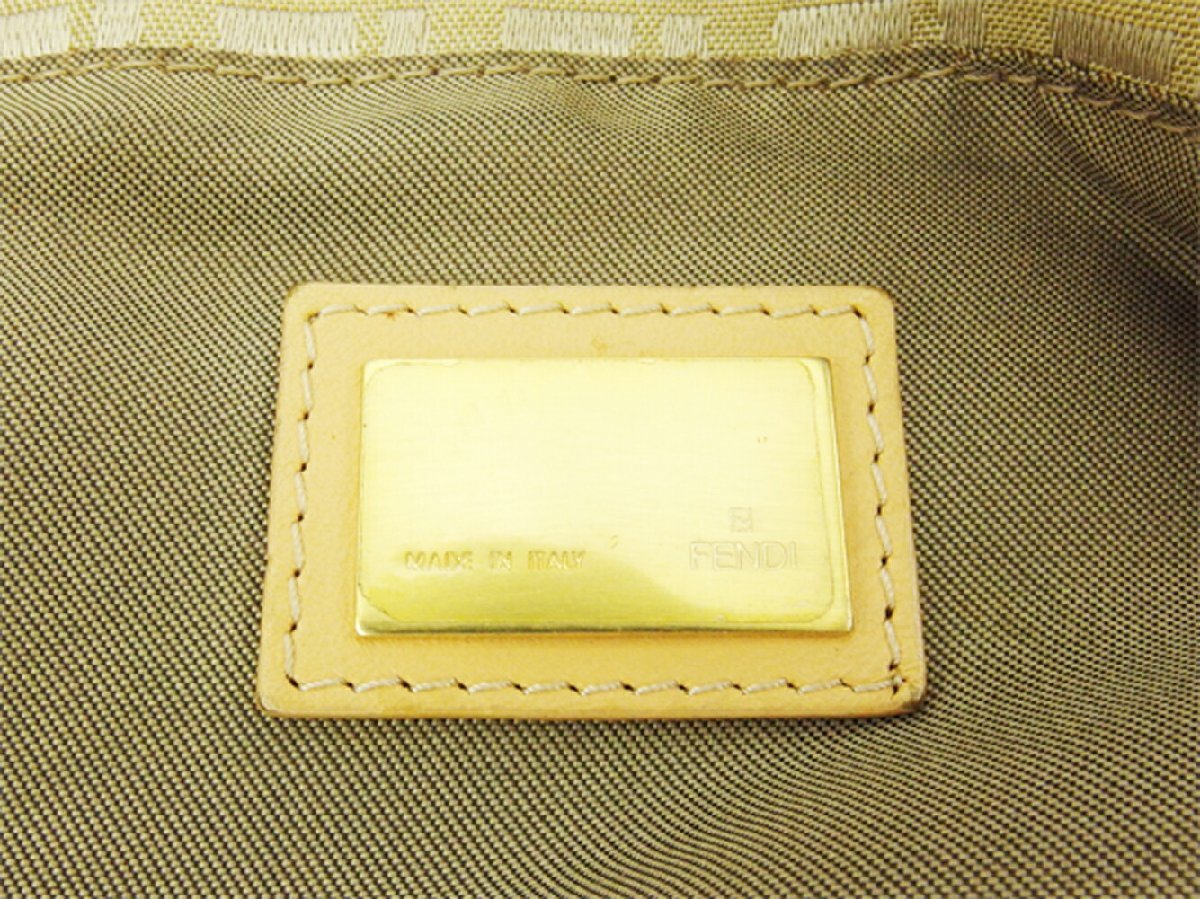 【30%OFFクーポン】フェンディ FENDI トートバッグ ズッキーノ ベージュ ゴールド レディース 中古_画像10