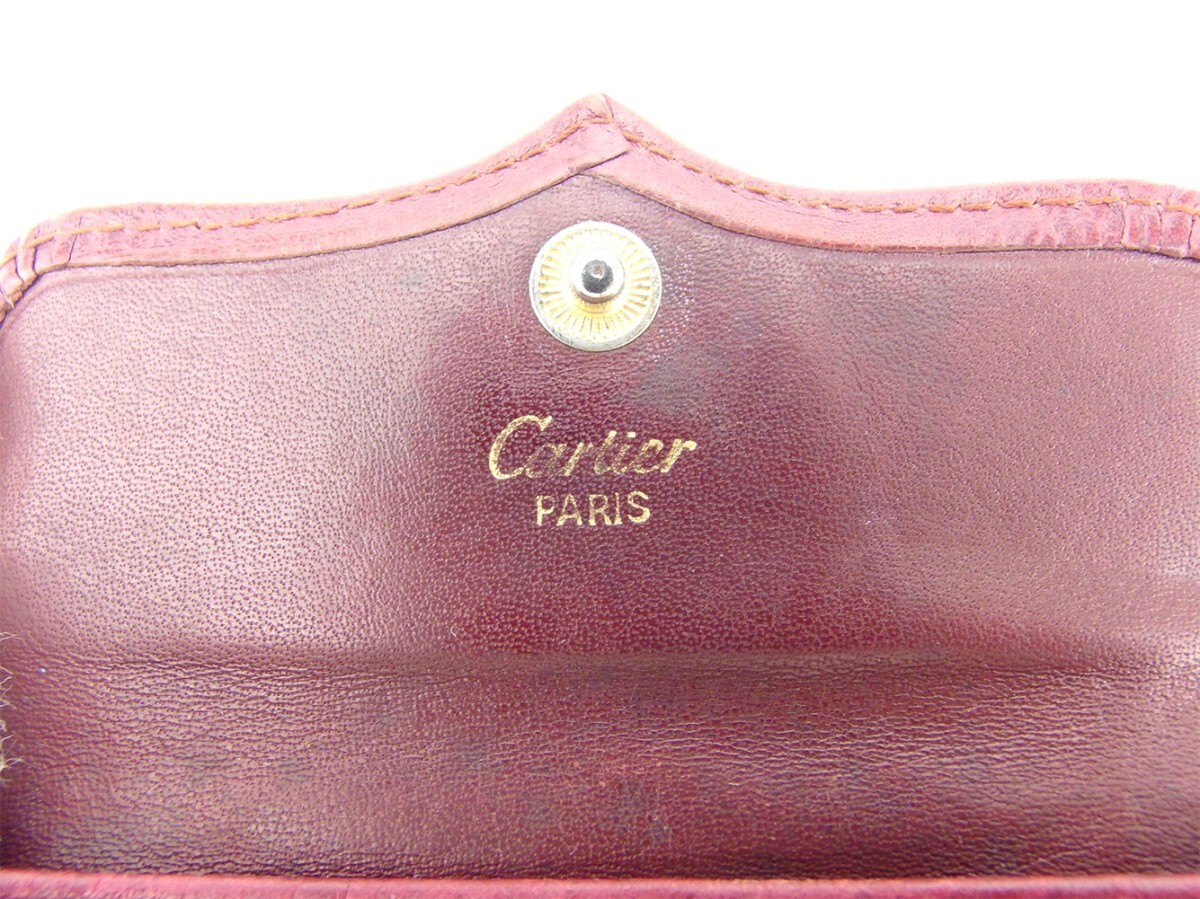 【30%OFFクーポン】カルティエ CARTIER コインケース マストライン ボルドー レディース 中古_画像8