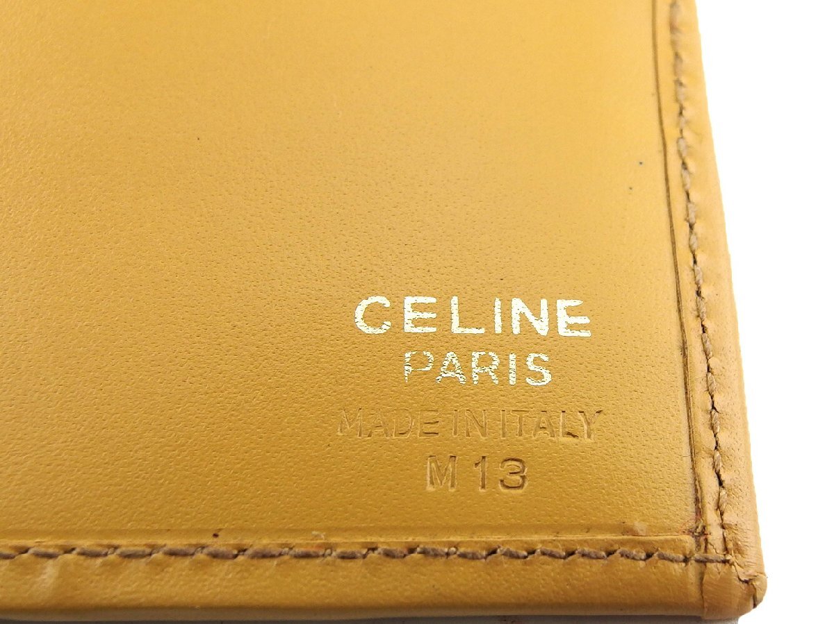 セリーヌ CELINE 三つ折り財布 マカダム ブラウン ベージュ レディース 中古_画像10