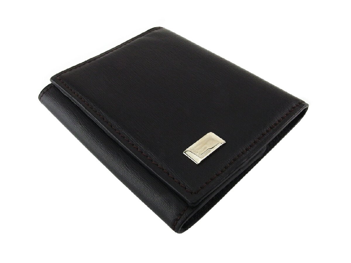 ダンヒル Dunhill コインケース サイドカー ロゴプレート ブラウン シルバー レディース 中古_画像3