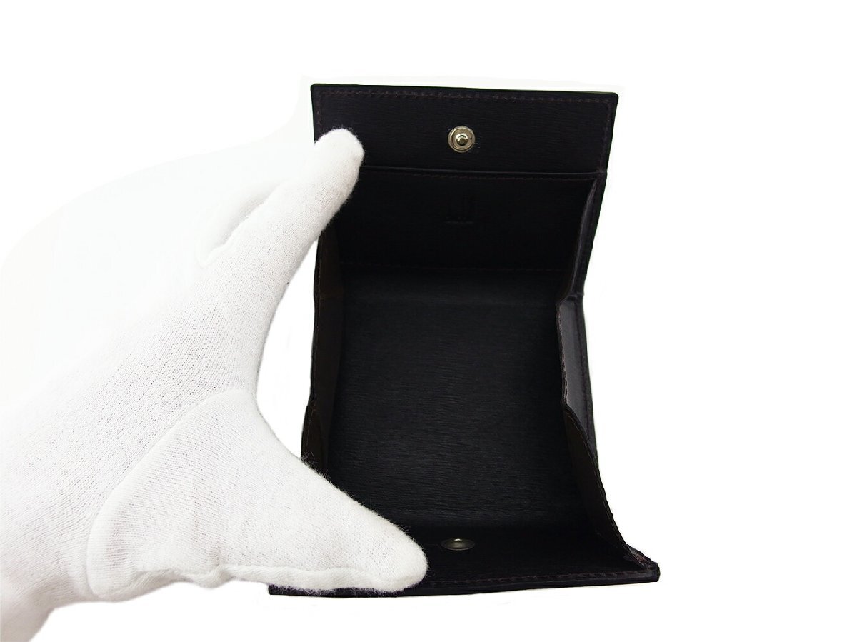 ダンヒル Dunhill コインケース サイドカー ロゴプレート ブラウン シルバー レディース 中古_画像4