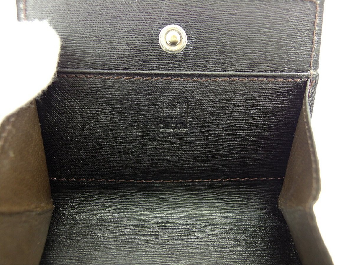 ダンヒル Dunhill コインケース サイドカー ロゴプレート ブラウン シルバー レディース 中古_画像5