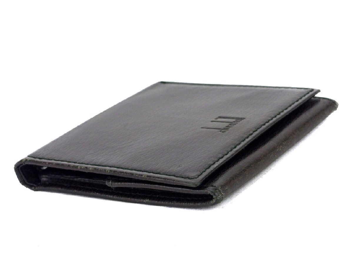 ダンヒル Dunhill コインケース ロゴ スクエアフォルム ブラウン ブラック レディース 中古_画像3