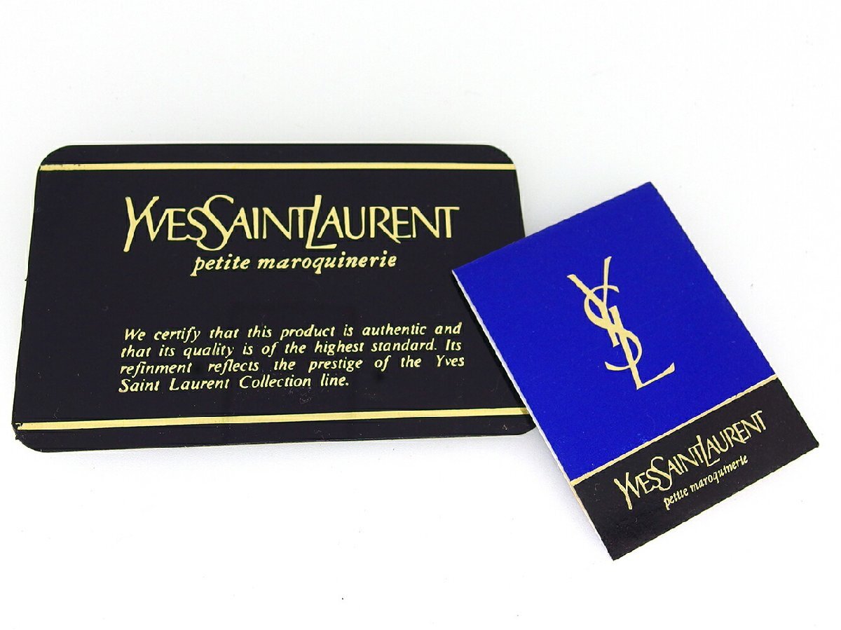 【30%OFFクーポン】サンローラン SAINT LAURENT コインケース ロゴボタン レッド ゴールド レディース 中古_画像8