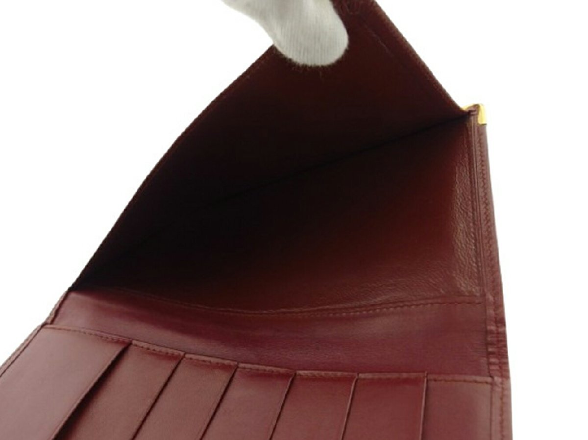 【30%OFFクーポン】カルティエ CARTIER 札入れ ボルドー レディース 中古_画像7