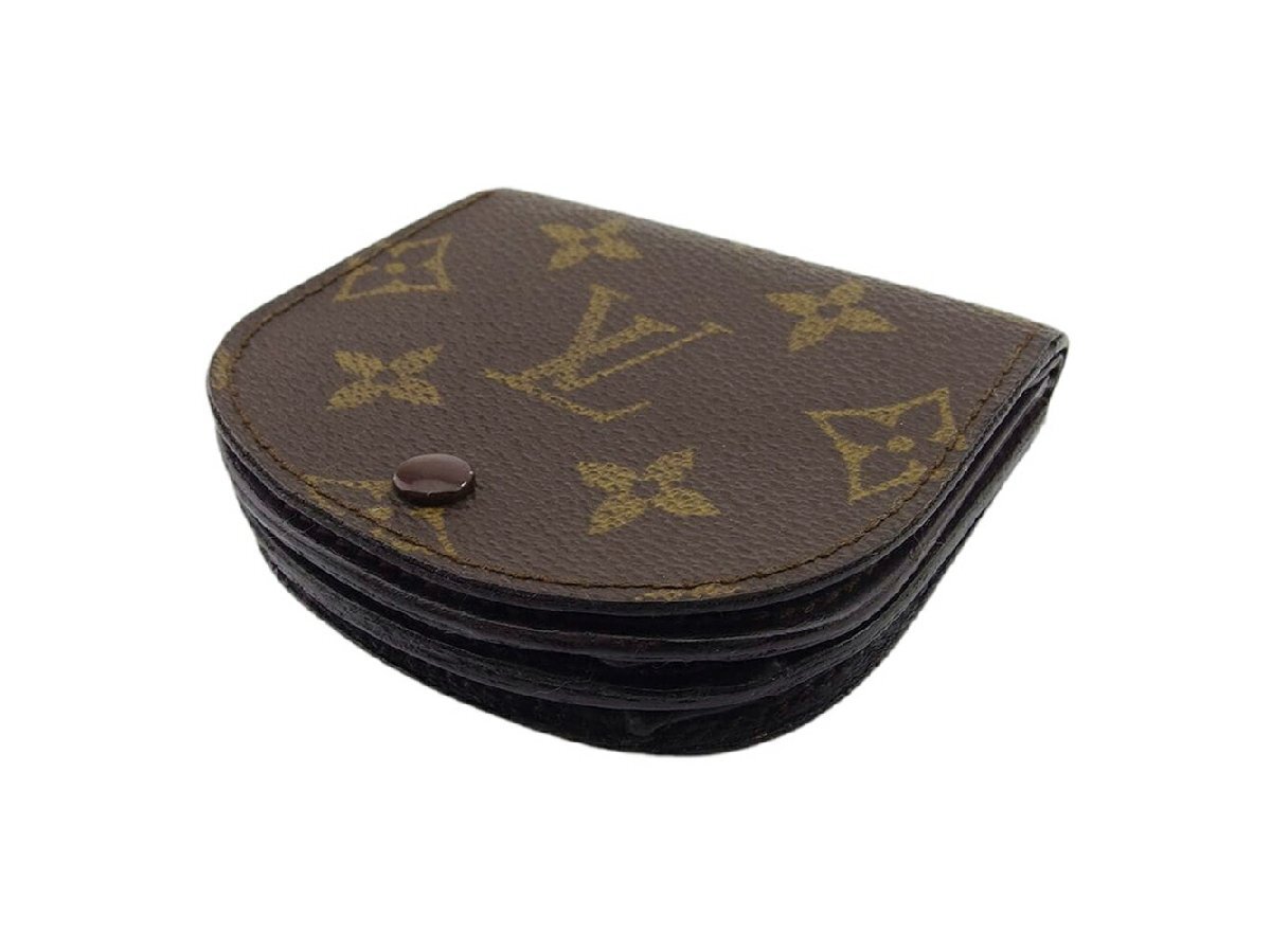 【30%OFFクーポン】ルイ・ヴィトン LOUIS VUITTON コインケース モノグラム ポルトモネグセ ブラウン ベージュ レディース 中古_画像3