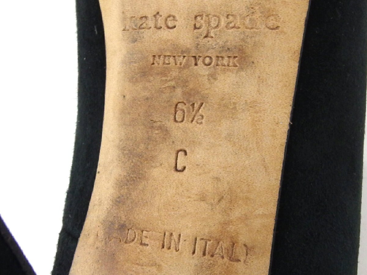 【30%OFFクーポン】ケイトスペード Kate Spade パンプス ハートモチーフ ♯6ハーフC オープントゥ ハイヒール ブラック レディース 中古_画像9