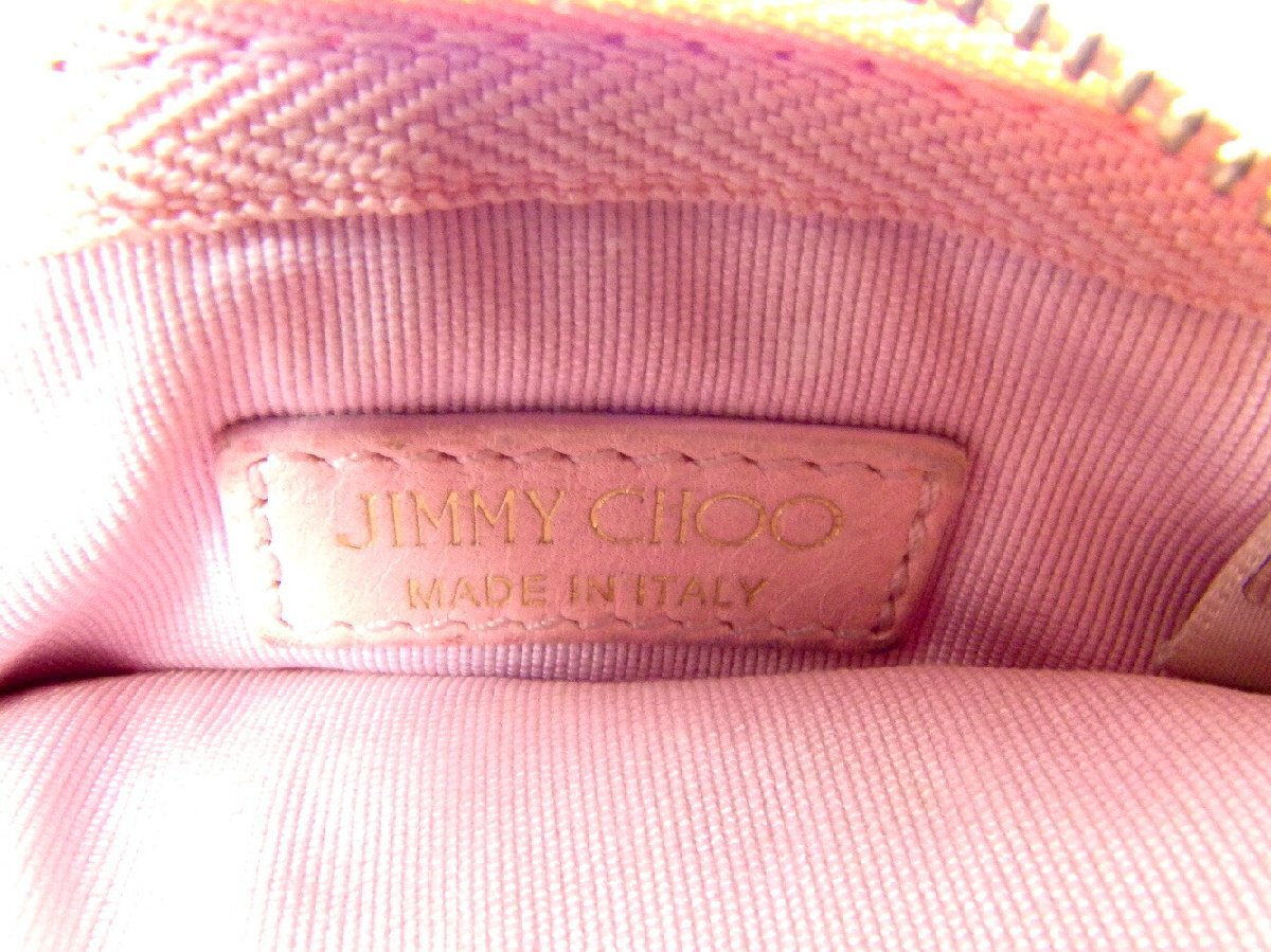 【30%OFFクーポン】ジミーチュウ JIMMY CHOO コインケース スタッズ ピンク レディース 中古_画像6