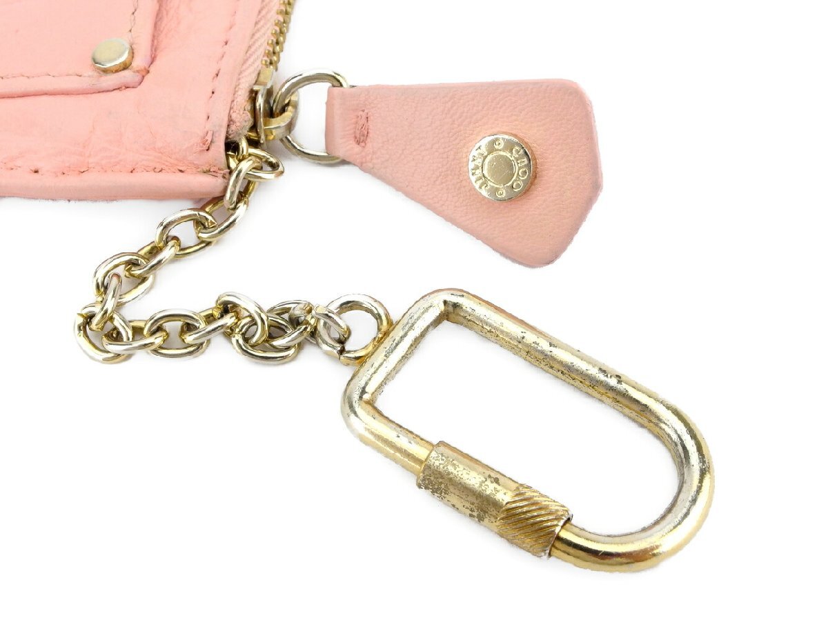 【30%OFFクーポン】ジミーチュウ JIMMY CHOO コインケース スタッズ ピンク レディース 中古_画像8