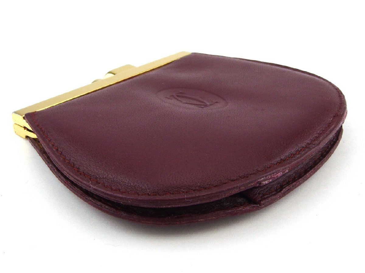 【30%OFFクーポン】カルティエ CARTIER コインケース マストライン ボルドー ゴールド レディース 中古_画像3