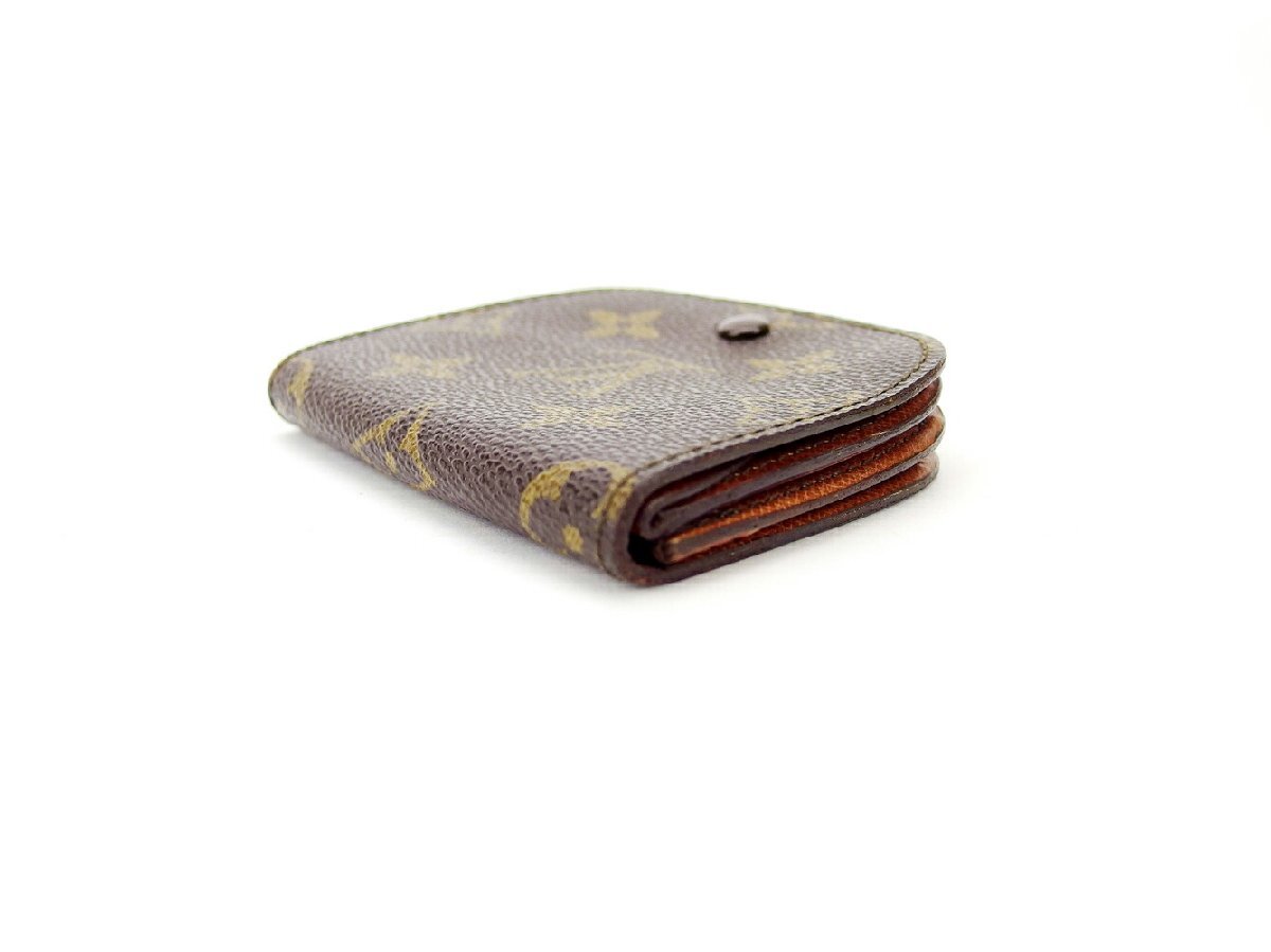 【30%OFFクーポン】ルイ・ヴィトン LOUIS VUITTON コインケース モノグラム ポルトモネグセ ブラウン ベージュ レディース 中古_画像3