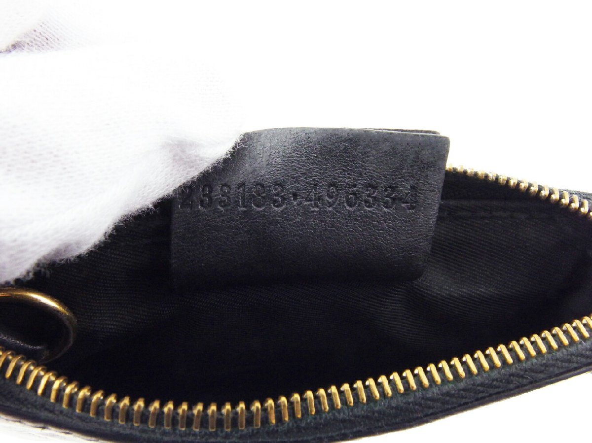 【30%OFFクーポン】グッチ GUCCI コインケース グッチシマ ブラック ゴールド レディース 中古_画像8