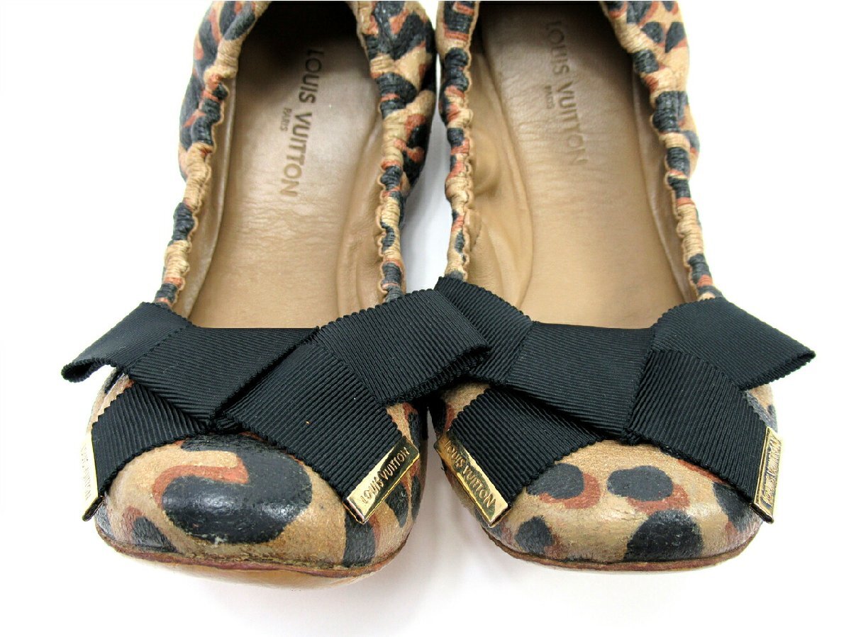 【30%OFFクーポン】ルイ・ヴィトン LOUIS VUITTON パンプス レオパード柄 #M ベージュ ブラック レディース 中古_画像5