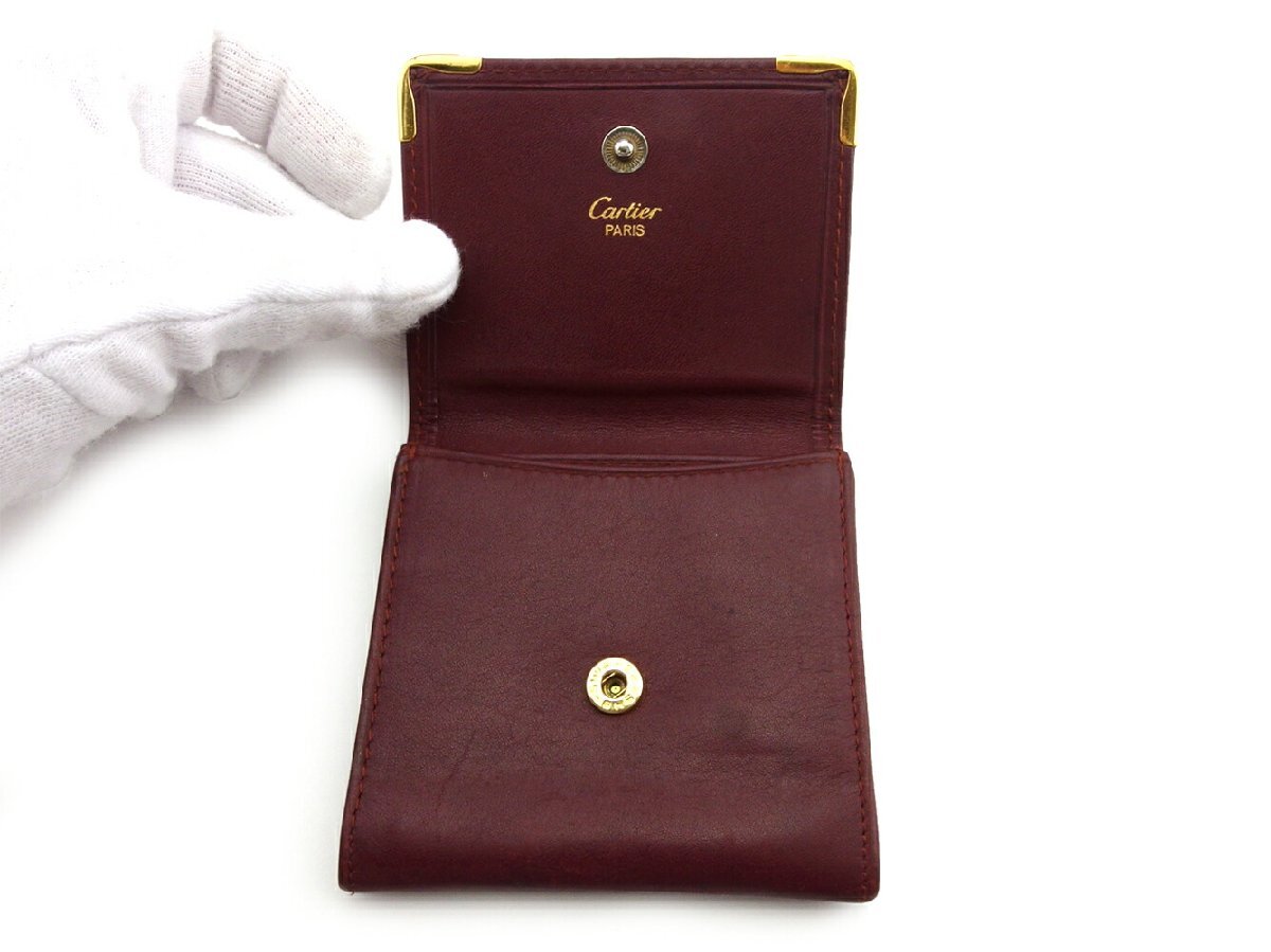 【30%OFFクーポン】カルティエ CARTIER コインケース マストライン ボルドー ゴールド レディース 中古_画像5