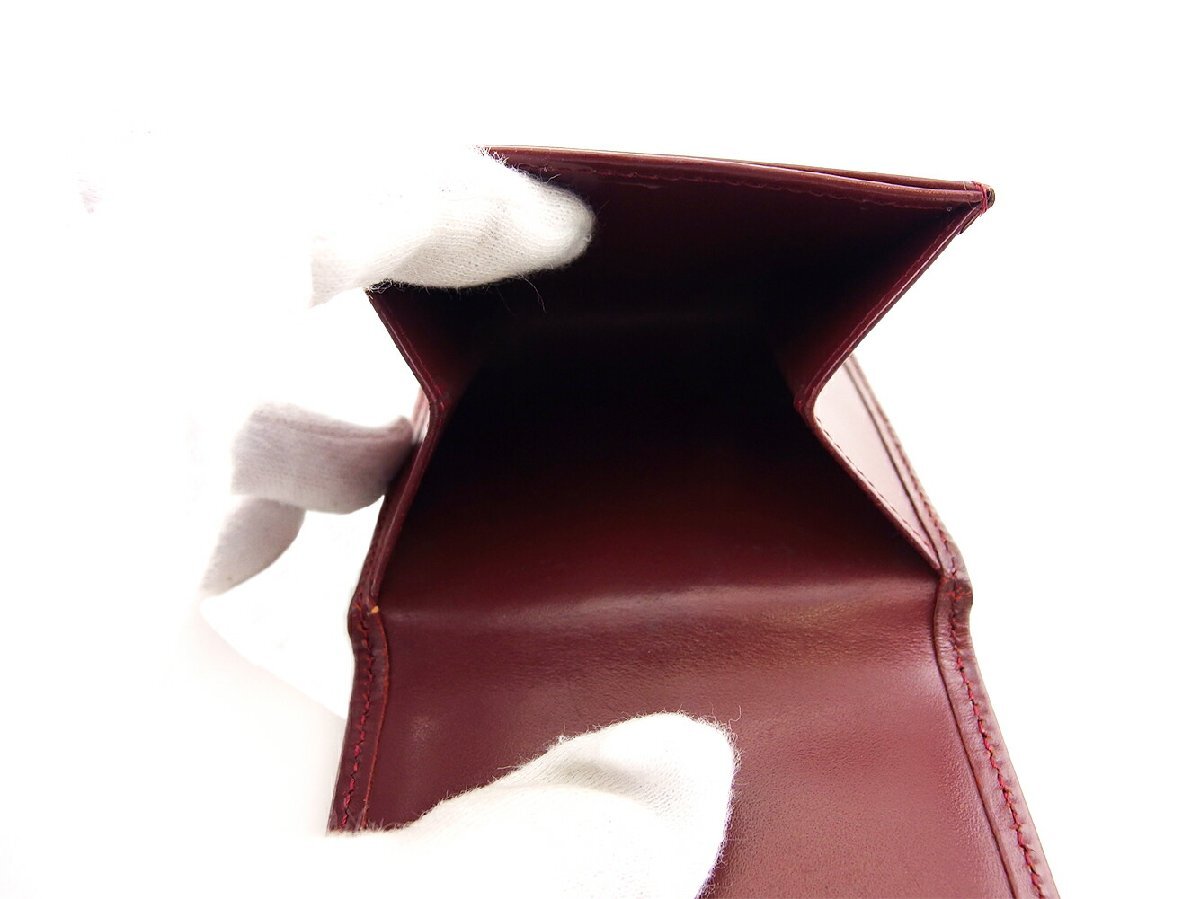 【30%OFFクーポン】カルティエ CARTIER コインケース マストライン ボルドー ゴールド レディース 中古_画像4