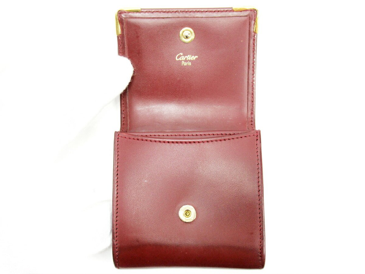 【30%OFFクーポン】カルティエ CARTIER コインケース マストライン ボルドー レディース 中古_画像4
