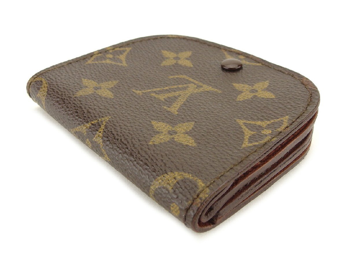 【30%OFFクーポン】ルイ・ヴィトン LOUIS VUITTON コインケース モノグラム ポルトモネグセ ブラウン ベージュ レディース 中古_画像3