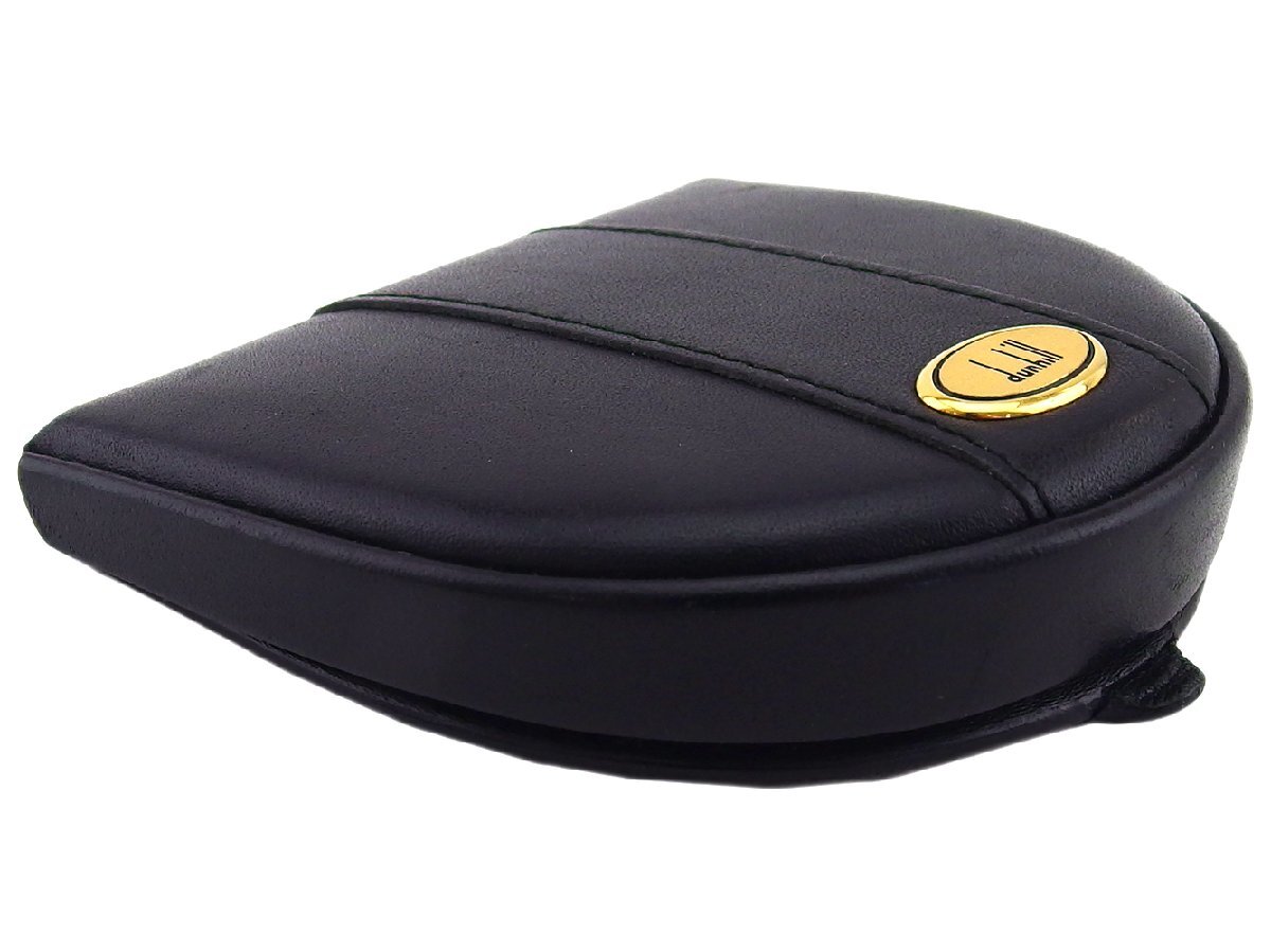 【30%OFFクーポン】ダンヒル Dunhill コインケース オックスフォード 馬蹄型 ロゴプレート ブラック レディース 中古_画像2