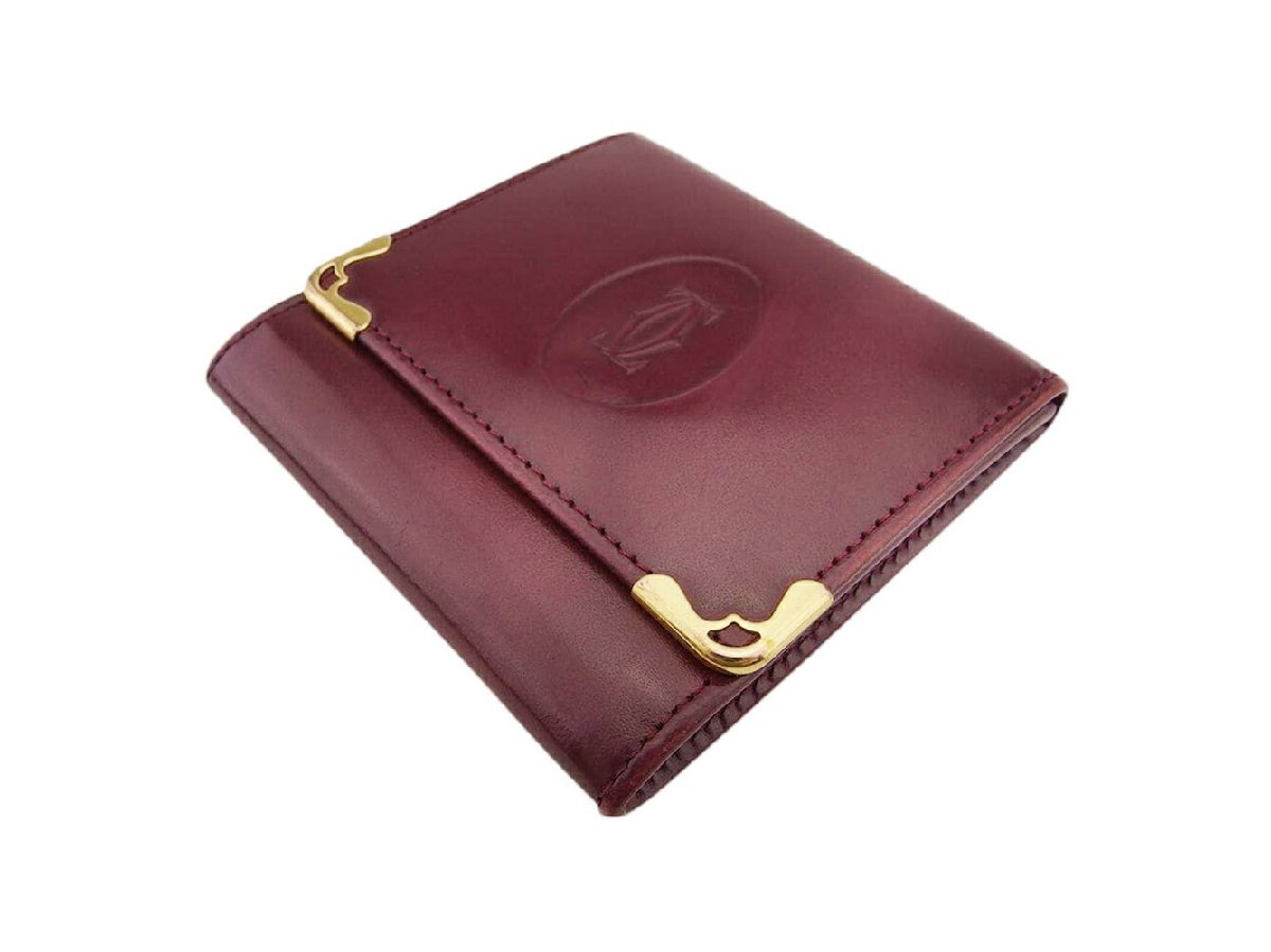 【30%OFFクーポン】カルティエ CARTIER コインケース マストライン ボルドー ゴールド レディース 中古_画像3