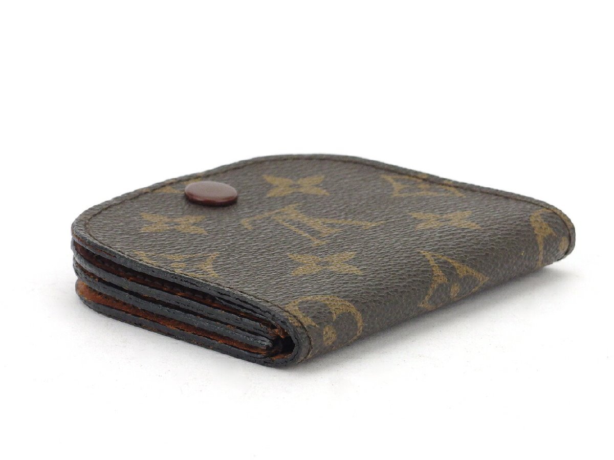 【30%OFFクーポン】ルイ・ヴィトン LOUIS VUITTON コインケース モノグラム ポルトモネグセ ブラウン ベージュ レディース 中古_画像3
