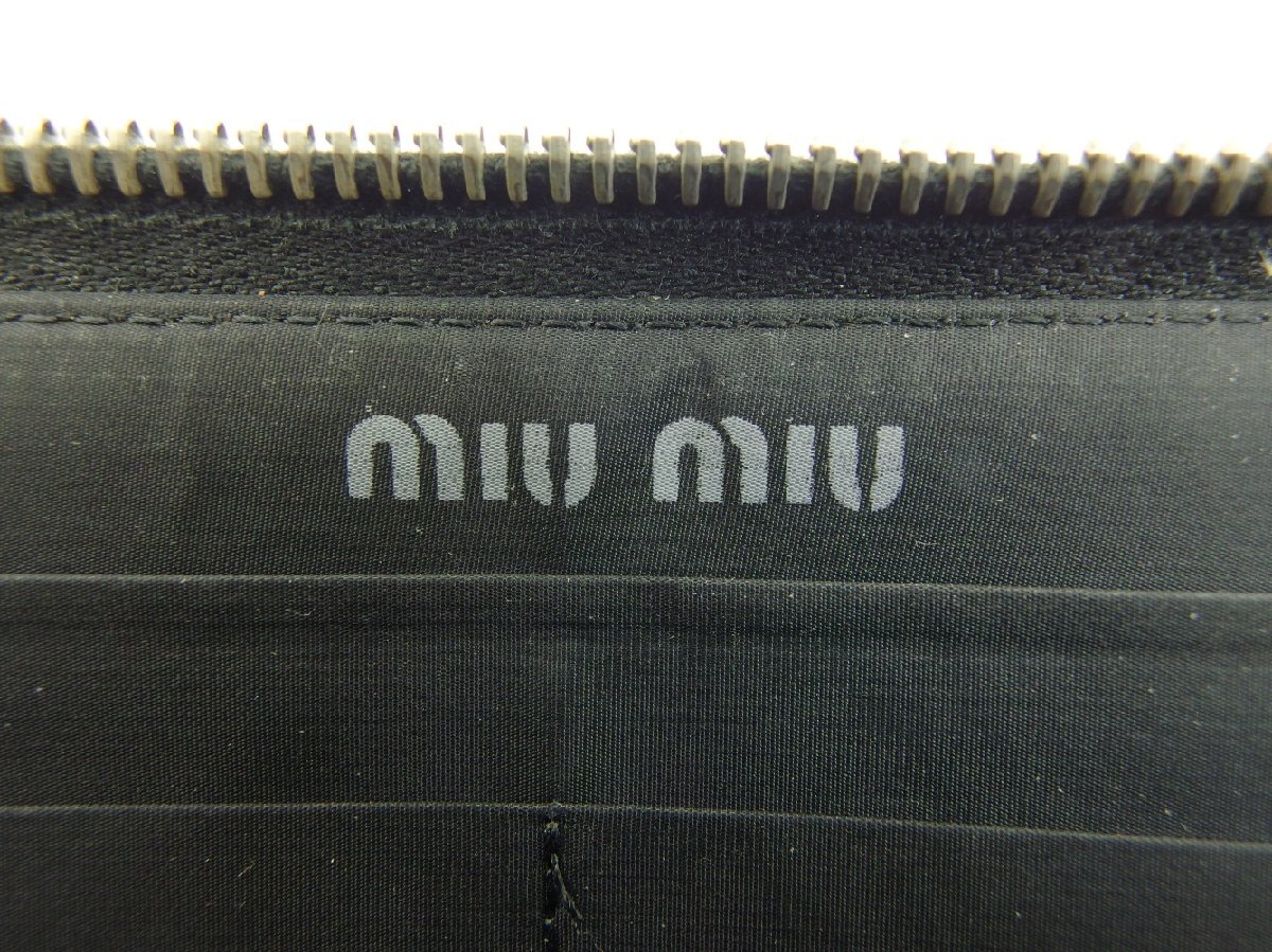 MiuMiu MIUMIU длинный кошелек черный × серебряный женский б/у