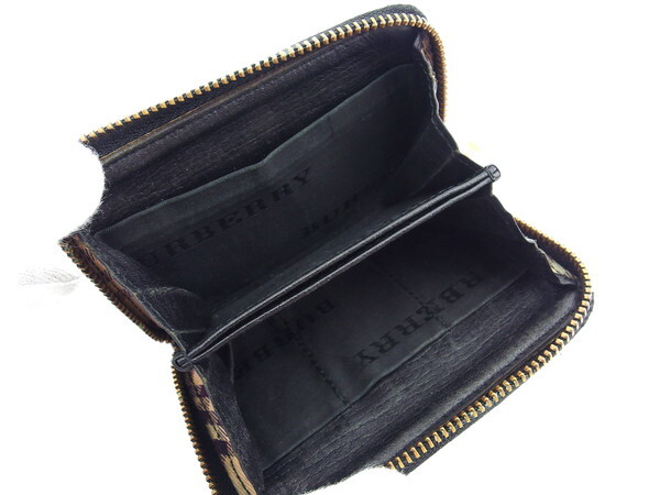 【30%OFFクーポン】バーバリー BURBERRY コインケース ブラック×ノバチェック レディース 中古_画像4