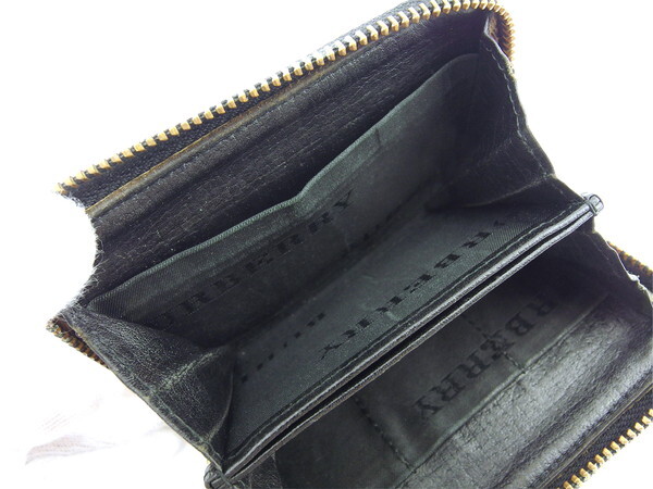【30%OFFクーポン】バーバリー BURBERRY コインケース ブラック×ノバチェック レディース 中古_画像5