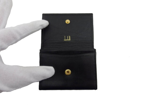 【30%OFFクーポン】ダンヒル Dunhill コインケース ブラック レディース 中古_画像4