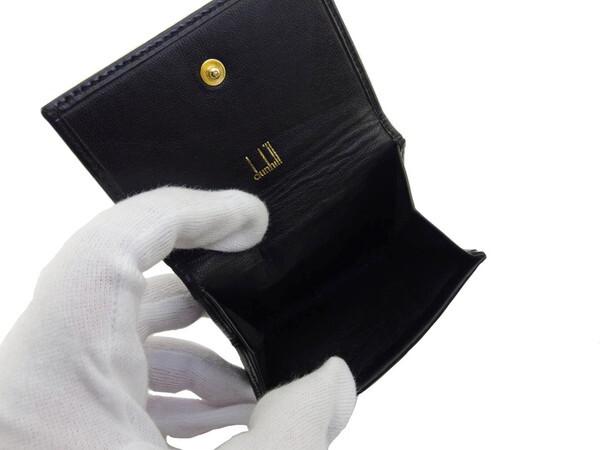 【30%OFFクーポン】ダンヒル Dunhill コインケース ブラック レディース 中古_画像5