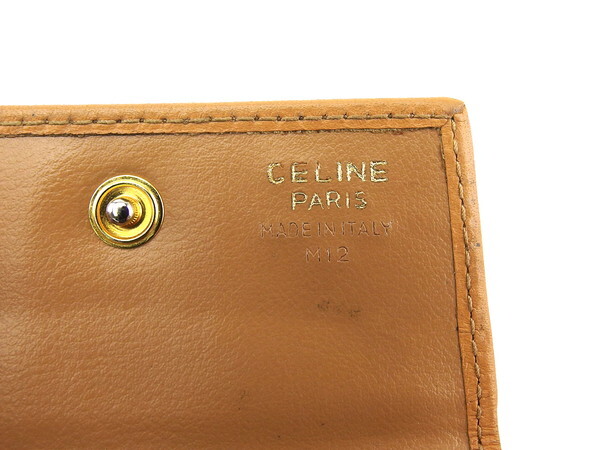 【30%OFFクーポン】セリーヌ CELINE コインケース マカダム ベージュ×ダークブラウン レディース 中古_画像6