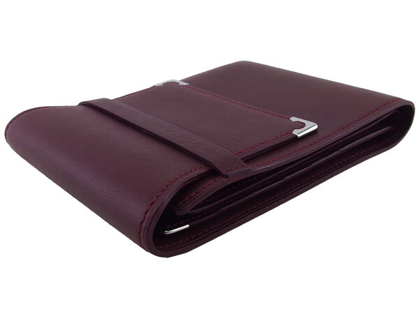 【30%OFFクーポン】カルティエ CARTIER 札入れ ボルドー×シルバー レディース 中古_画像2