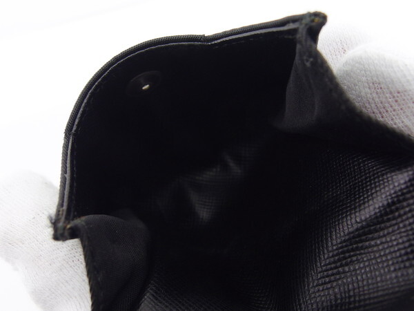 【30%OFFクーポン】プラダ PRADA コインケース トライアングルロゴ ブラック レディース 中古_画像5