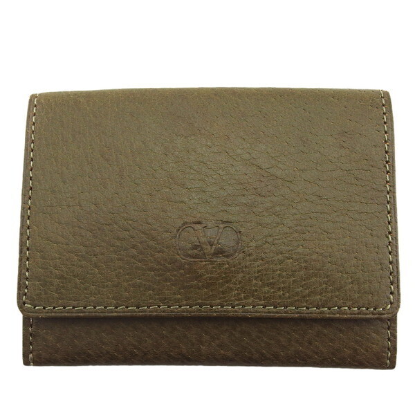 【30%OFFクーポン】ヴァレンティノ VALENTINO コインケース カーキ×ライトグリーン レディース 中古_画像1
