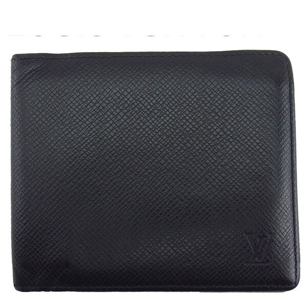 【30%OFFクーポン】ルイ・ヴィトン LOUIS VUITTON 札入れ タイガ ポルトビエカルトクレディ ブラック レディース 中古_画像1