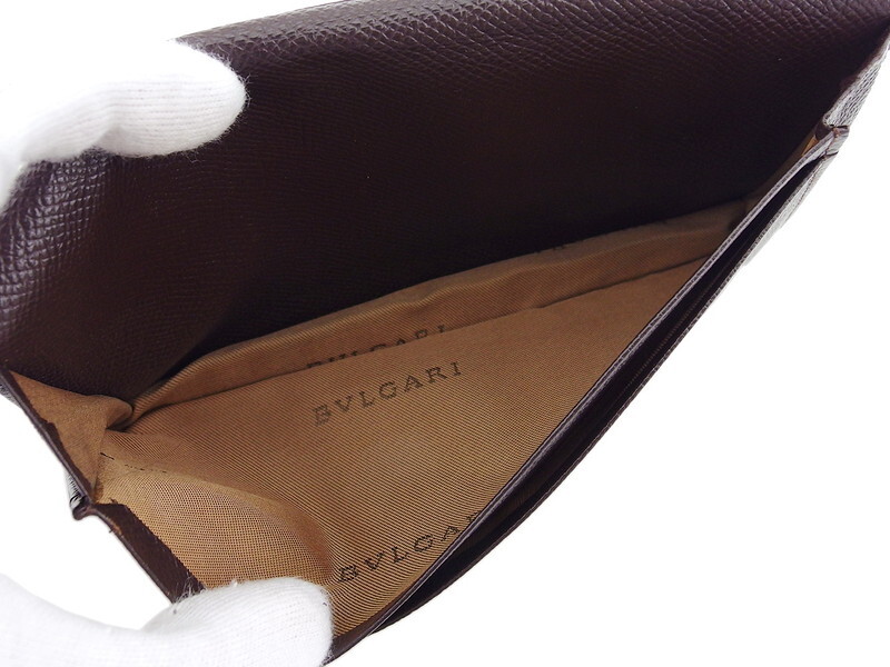 ブルガリ BVLGARI 札入れ クラシコ ロゴ ブラウン レディース 中古_画像5