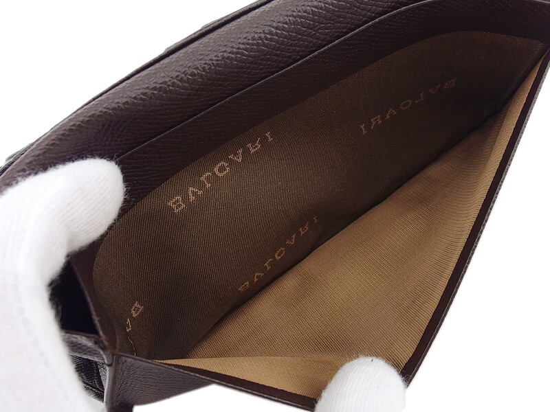 ブルガリ BVLGARI 札入れ クラシコ ロゴ ブラウン レディース 中古_画像6