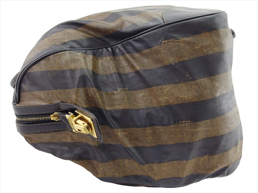 フェンディ FENDI ボストンバッグ ペカン ブラック ベージュ ゴールド レディース 中古