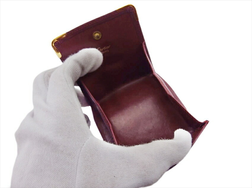 【30%OFFクーポン】カルティエ CARTIER コインケース マストライン ボルドー レディース 中古_画像4