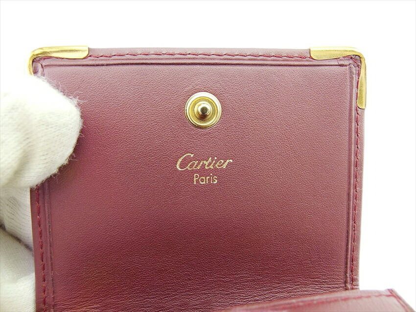 【30%OFFクーポン】カルティエ CARTIER コインケース マストライン ボルドー ゴールド レディース 中古_画像6