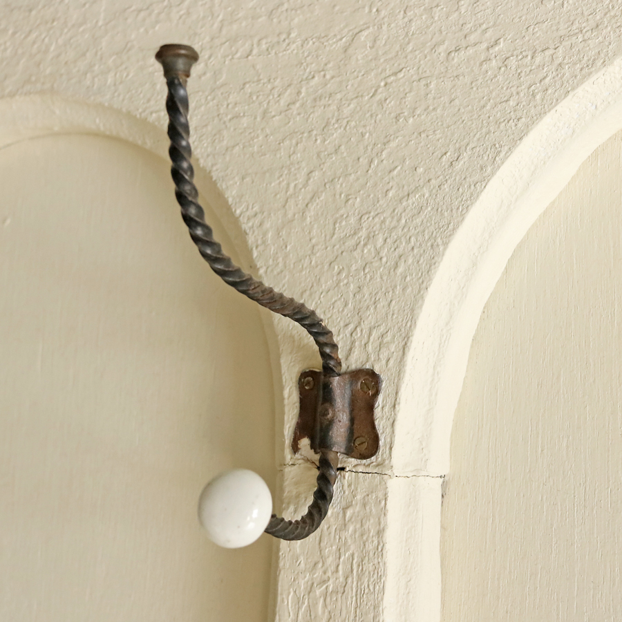 フランス アールヌーボー 1910年代 壁掛け コートフック アイアン フランスアンティーク 鉄製 ハンガー アトリエ アールデコ_画像6