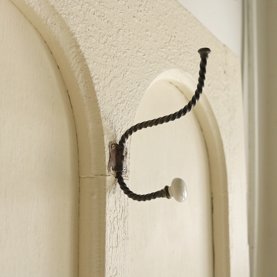 フランス アールヌーボー 1910年代 壁掛け コートフック アイアン フランスアンティーク 鉄製 ハンガー アトリエ アールデコ_画像7