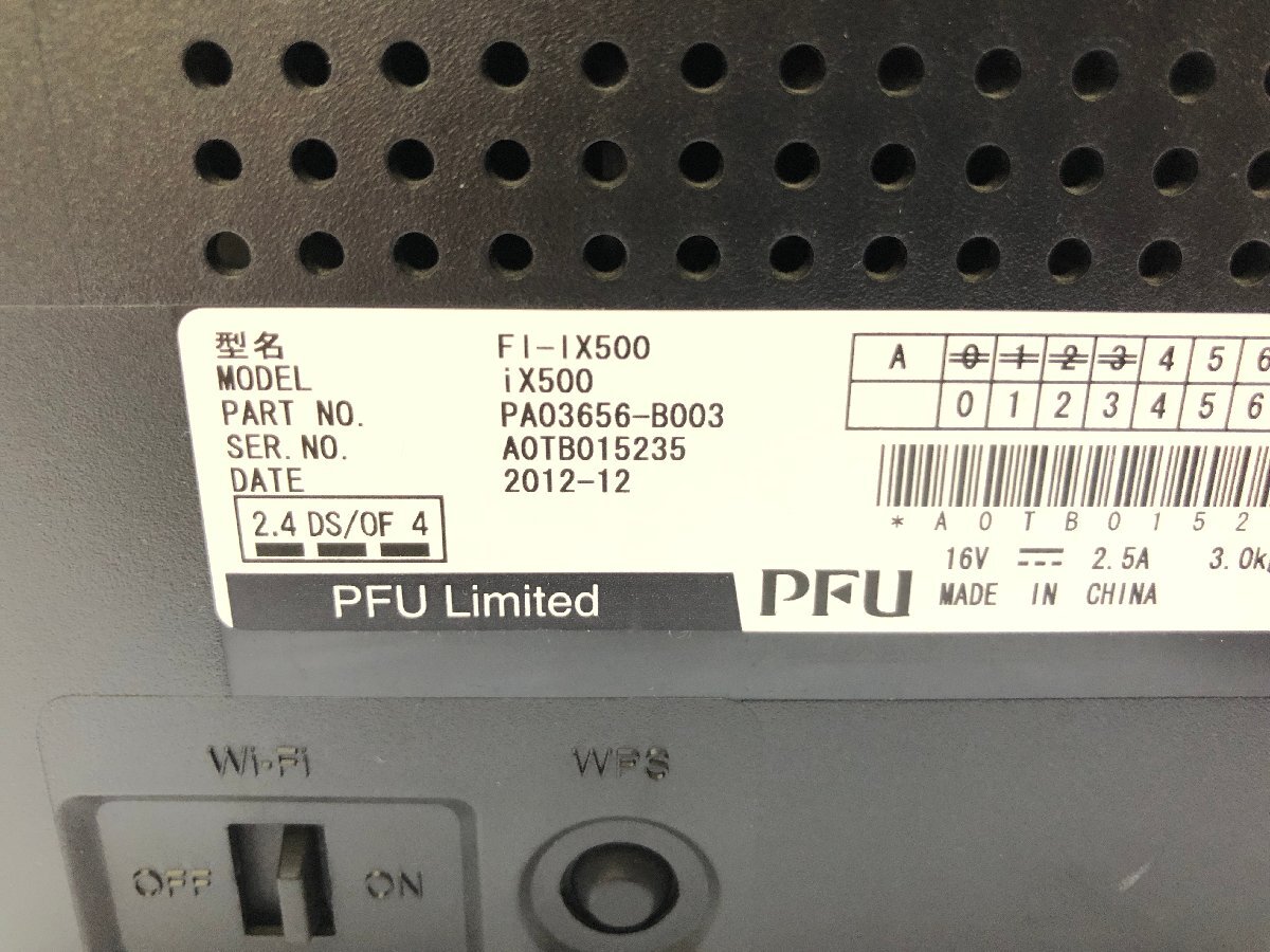 美品★PFU ScanSnap iX500 スキャナ スキャナー シートフィード 両面読み取り カラーCIS×2 RGB3色LED FI-IX500 T09011N_画像8