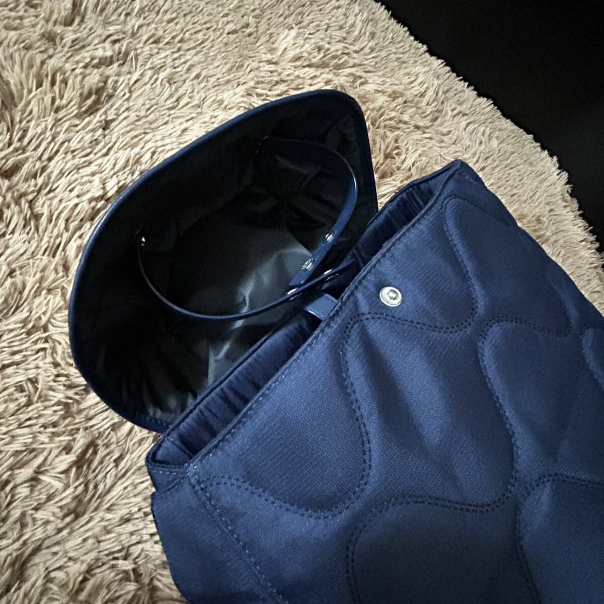 1円~【希少/極美品】ハンティングワールド HUNTING WORLD リュック メンズ ビジネス バックパック A4 PC キルティング ナイロン ブルー_画像8